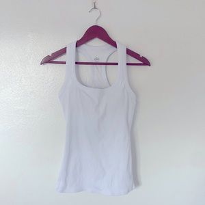ALO ribbed razorback athletic tank. White